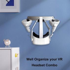 img 3 attached to Universal VR Wall Mount for Oculus Quest/Quest 2/Rift/Rift S Headsets | Elegant Fit VR Gaming Headset Storage Hanger | Controller Stand Hook for Valve Index, HTC Vive, HP Reverb G2