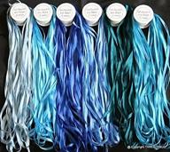 threadnanny 7mm silk ribbons - 6 spools of pure silk in blue tones - 60 mts x 7mm size logo