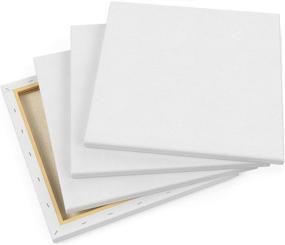 img 2 attached to 🎨 Arteza 12x12 Inch Stretched Canvas Pack of 8 - Square Blank Canvases, 100% Cotton, 8 oz Gesso-Primed, Ideal for Acrylic Pouring and Oil Painting, Art Supplies