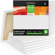 🎨 arteza 12x12 inch stretched canvas pack of 8 - square blank canvases, 100% cotton, 8 oz gesso-primed, ideal for acrylic pouring and oil painting, art supplies logo