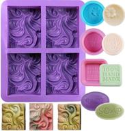 🧼 9-pack soap making molds: accfore ocean wave soap mold with 4 cavities - cupcake muffin soft baking pan mould for diy homemade crafts logo