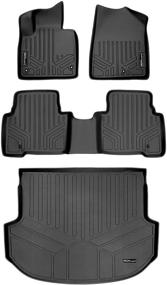 img 4 attached to 🚗 MAXLINER Floor Mats and Cargo Liner Set Black for Hyundai Santa Fe 5 Passenger Model (2013-2018) - 2 Rows & Behind 2nd Row