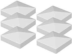 img 1 attached to 🔲 Kiavetta PVC Flat Pyramid External Post Cap 5x5 - Pack of 6 Caps for Enhanced SEO