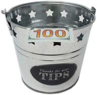 🍹 metal tip bucket with star design - ideal for bars, clubs, musicians, bands, street performers, bartenders - 6" diameter x 5.5" height logo