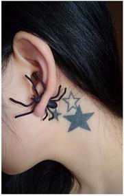 img 3 attached to 🕷️ Spooky Spider-themed Halloween Ear Studs: 2 PCS Horror Spider Dangle Earrings in Frightening Big Black Spider Shape