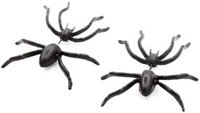 img 4 attached to 🕷️ Spooky Spider-themed Halloween Ear Studs: 2 PCS Horror Spider Dangle Earrings in Frightening Big Black Spider Shape