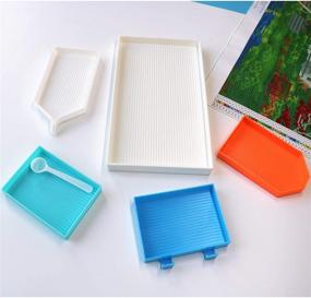 img 3 attached to 🖌️ Efficient 5 Pcs Diamond Painting Trays: Large, Plastic Bead Sorting Tray Kit for Rhinestone Art - Includes Storage Containers and Spoon