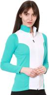 👚 nozone sun protective equestrian shirt: women's full zip long sleeve calabria – ultimate protection for horse riding in style logo