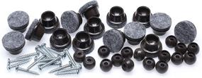 img 1 attached to 🦍 GorillaFelt Swivel Glide Felt Sliders for Chairs - 16 Pack, 1 Inch Round Felt Glides, CB259-16: Floor Protectors for Angled Furniture Legs