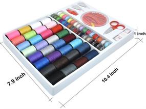 img 2 attached to 🧵 Renashed Sewing Kit: 100 Basic Accessories, 64 Spools of Thread – Perfect for Beginners, Travel, Emergencies, and Whole Family Repairs