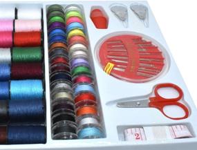 img 1 attached to 🧵 Renashed Sewing Kit: 100 Basic Accessories, 64 Spools of Thread – Perfect for Beginners, Travel, Emergencies, and Whole Family Repairs