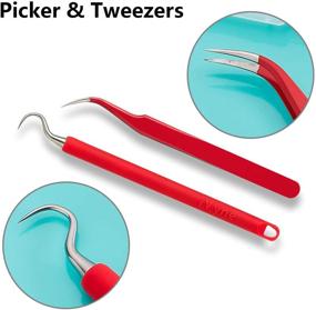 img 2 attached to 🔴 iVyne 2pcs Silicone Weeding Tools: Crafters' Essential Kit for Vinyl Cricut, Silhouette Cameo, HTV, and Adhesive Vinyl - Red