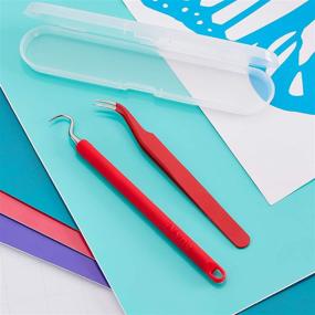 img 3 attached to 🔴 iVyne 2pcs Silicone Weeding Tools: Crafters' Essential Kit for Vinyl Cricut, Silhouette Cameo, HTV, and Adhesive Vinyl - Red
