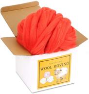 🧶 premium 8.82oz wool roving bulk - high-quality super wool chunky yarn for needle felting, hand spinning, and diy crafts logo
