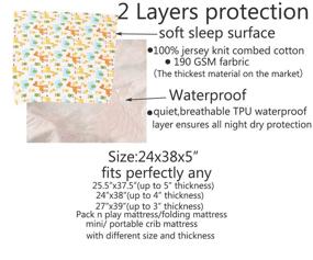 img 1 attached to Knlpruhk Waterproof Pack N Play/Mini Portable Crib Sheet Set 2 Pack: Ultra Soft, Cute Animal Design, 100% Jersey Cotton, for Baby Girl/Boy
