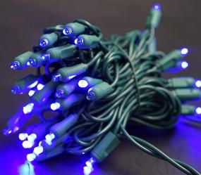 img 4 attached to 🎄 Christmas Wonderland: 50 Mini LED Blue String Lights- UL Certified, 17FT Green Wire, Outdoor Party Decorations