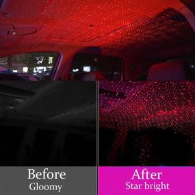 img 3 attached to 🌟 USB Star Night Lights: Transform Your Car's Interior with Adjustable Plug and Play USB Night Lamp in Radiant Red – Ideal for Bedroom Decor, Parties, and Walls!