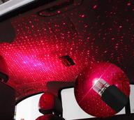 🌟 usb star night lights: transform your car's interior with adjustable plug and play usb night lamp in radiant red – ideal for bedroom decor, parties, and walls! логотип