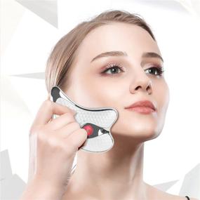 img 4 attached to 🧖 MAGICON Scraping Instrument: Electronic Vibration Thermostatic Facial Gua Sha Kerokan Tool with 45℃ Constant Heat - Electric Face Massager, Eye Massager for Face Lift, Tightening & Beauty Care (White)