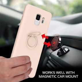img 2 attached to DOMAVER Galaxy S9 Case 360° Ring Holder Kickstand (Support Car Mount) Slim Silicone Soft Gel Rubber Microfiber Lining Cushion Protective Shockproof Phone Cover For Samsung Galaxy S9