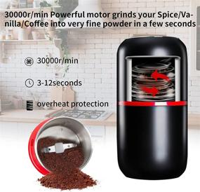 img 3 attached to ☕️ PARACITY Electric Coffee Grinder Mini Grain Mill: Powerful Spice and Herb Grinder with Cleaning Brush - Perfect for Dry Herbs, Peanuts, Pepper Beans, Almonds, and More!