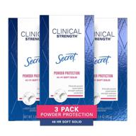 💪 secret women's clinical strength deodorant, soft solid, powder protection, 1.6 oz (pack of 3) logo