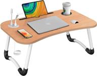 hlhome laptop bed desk - portable and foldable laptop tray table with 🛏️ usb charging port and cup holder - perfect for bed, couch, sofa, working, and reading логотип