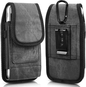 img 4 attached to 📱 Innovative iNNEXT Universal Pouch Holster for iPhone 8 7 Plus - Stylish Denim Vertical Belt Clip Carrying Case for iPhone Xs Max/XR (Fit with Thin Hard Case) - 2 Card Slots, Metal Hook - Ultimate Convenience!