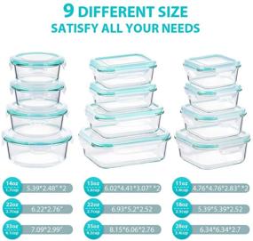 img 3 attached to 🔵 Bayco Glass Food Storage Containers with Lids, [24 Piece] Glass Meal Prep Containers, Airtight Glass Bento Boxes, BPA Free & Leak Proof (12 lids & 12 Containers) - Blue