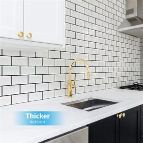 img 3 attached to Art3d Subway Tiles Peel and Stick Backsplash: 10 Tiles with Enhanced Thickness for Effortless Installation