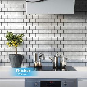 img 1 attached to Art3d Subway Tiles Peel and Stick Backsplash: 10 Tiles with Enhanced Thickness for Effortless Installation