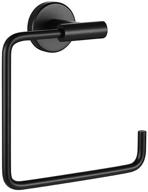 stylish jqk black towel ring: square stainless steel holder, 6 inch matte black wall mount for bathroom - tr140-pb logo