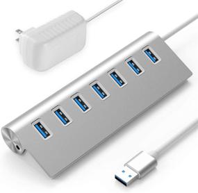 img 4 attached to 💻 Rybozen 7-Port USB 3.0 Hub: Aluminum Data Hub with 5V/4A 20W Power Adapter & 4.9Ft USB Cable – Ideal for Desktop PC/Laptop