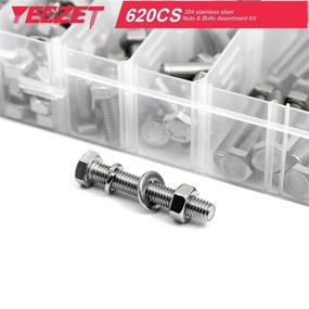 img 1 attached to YEEZET 620PCS M4 M5 M6 Heavy Duty Bolts and Nuts Assortment Kit – Premium 304 Stainless Steel – Comprehensive Set with 13 Essential Sizes