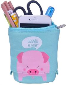 img 2 attached to 🐷 Transform Your Desk with the Stand Up Pencil Holder Telescopic Pencil Case and Organizer - Cute Cartoon Pig Design!