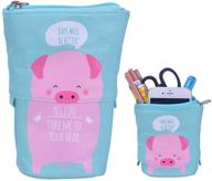 🐷 transform your desk with the stand up pencil holder telescopic pencil case and organizer - cute cartoon pig design! logo