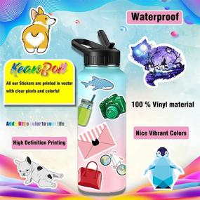 img 2 attached to 🎨 Aesthetic Stickers 350 Pack for Kids Teens Girls Adults - Reusable Waterproof Sticker Set for Water Bottles, Laptop, Phone, Bike, and more in Blue Red Yellow Purple Black Green Pink