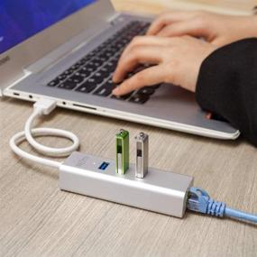 img 3 attached to 🔌 WEme Адаптер Gigabit Ethernet 2 в 1 с USB C конвертером и USB 3.0 хабом, совместимый с Thunderbolt 3, Алюминиевый RJ45 сетевой адаптер для ПК, Mac, Linux, MacBook Air, Windows Surface Pro