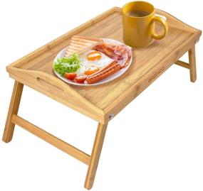 img 4 attached to Bamboo Breakfast Serving Tray - Conveniently Foldable by Greenco