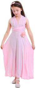 img 4 attached to 👗 Transformer Convertible Sleeveless Bridesmaid Liturgical Girls' Dresses: Versatile and Stunning Attire