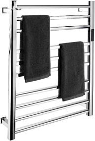 img 4 attached to TokeShimi Hot Towel Warmer 10 Bar Silver Heated Towel Rack: Premium Stainless 🔥 Steel Electric Drying Rack for Bathroom with Timer - Plug-in and Hardwired Options Included