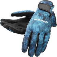 🔫 cressi camouflage 2mm elastic neoprene spearfishing gloves: hunter series, uncompromising quality since 1946 logo