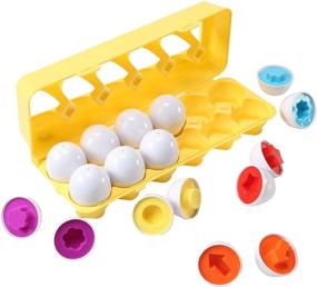 img 4 attached to 🥚 Игрушка "Dimple Fun Egg Matching Toy": Пасхальные яйца для малышей - развивает навыки распознавания форм и сортировки цветов с помощью этой образовательной игрушки Монтессори - идеальный набор пазлов в форме яиц для мальчиков и девочек.