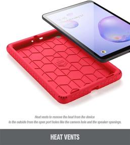 img 2 attached to 🐢 Premium Red Poetic TurtleSkin Case for Samsung Galaxy Tab A 8.4 2020 (Model SM-T307): Heavy Duty Shockproof& Kid-Friendly Silicone Cover