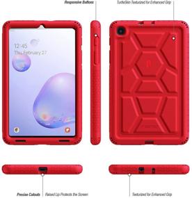 img 3 attached to 🐢 Premium Red Poetic TurtleSkin Case for Samsung Galaxy Tab A 8.4 2020 (Model SM-T307): Heavy Duty Shockproof& Kid-Friendly Silicone Cover