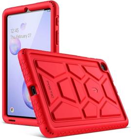 img 4 attached to 🐢 Premium Red Poetic TurtleSkin Case for Samsung Galaxy Tab A 8.4 2020 (Model SM-T307): Heavy Duty Shockproof& Kid-Friendly Silicone Cover