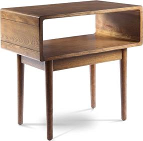 img 4 attached to 🪵 Walnut Posh Pollen Darden Mid-Century Modern Side Table: An Exquisite Addition to Your Space!