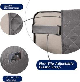 img 2 attached to 🛋️ PureFit Reversible Water Resistant Sofa Couch Cover - Washable & Non-Slip Furniture Protector for 3 Cushion Sofas - Suitable for Dogs and Pets - (Gray/Light Gray)