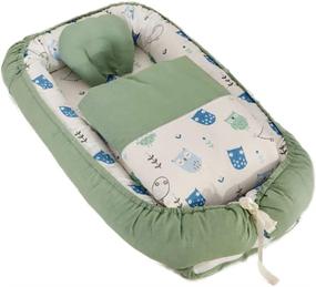 img 3 attached to 🦉 Xingouchen Owl Baby Nest: Cute Foldable Bed Lounger, 100% Soft Cotton Portable Crib for Bedroom/Travel. Breathable, Hypoallergenic Bionic Nest with Quilt, Urine Pad, and More.