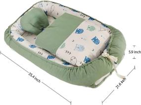 img 2 attached to 🦉 Xingouchen Owl Baby Nest: Cute Foldable Bed Lounger, 100% Soft Cotton Portable Crib for Bedroom/Travel. Breathable, Hypoallergenic Bionic Nest with Quilt, Urine Pad, and More.